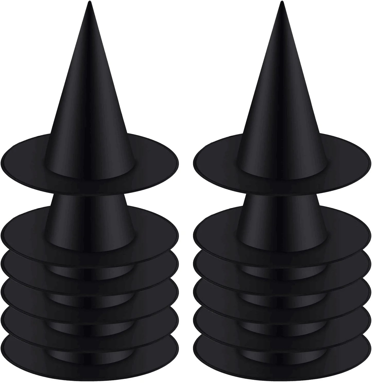 12Pcs Halloween Witch Hat Cap Hanging Witch Hat Costume Accessory for Halloween Party Favor, Black