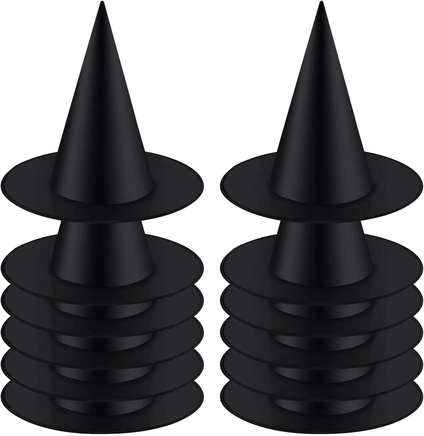 12Pcs Halloween Witch Hat Cap Hanging Witch Hat Costume Accessory for Halloween Party Favor, Black