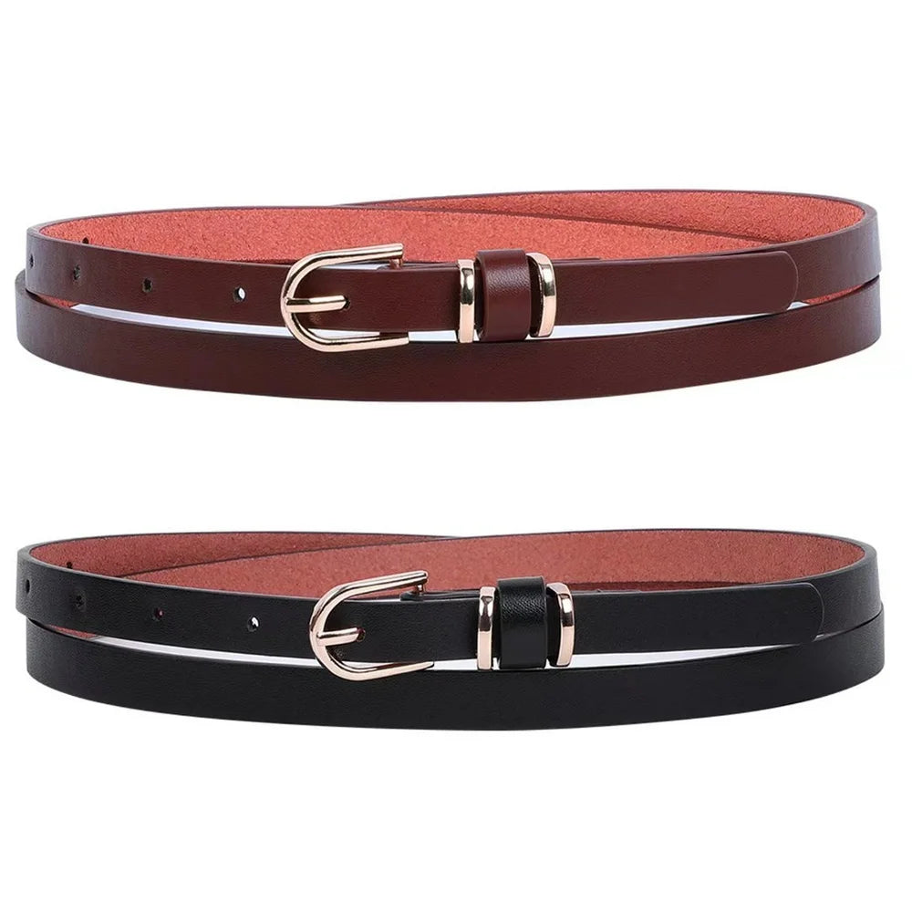 4Packs  Women'S Skinny Leather Belt Thin Waist Belts for Pants Jeans Dresses