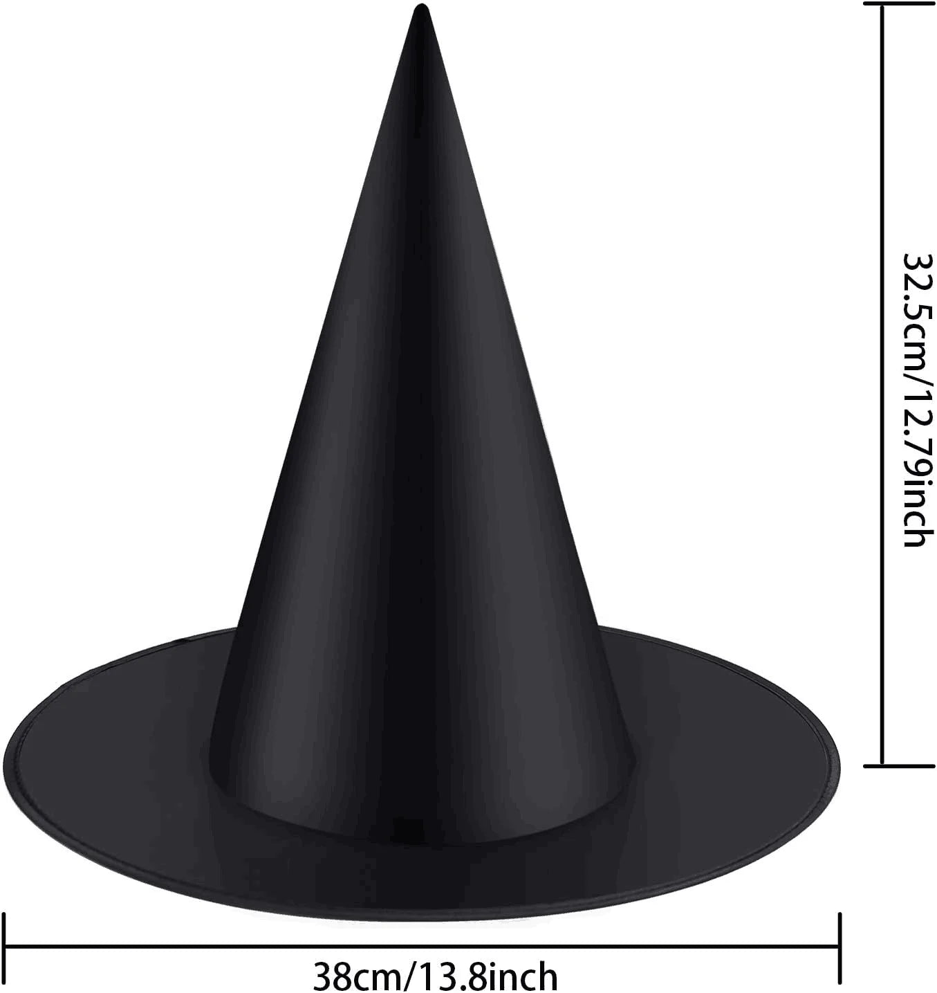 12Pcs Halloween Witch Hat Cap Hanging Witch Hat Costume Accessory for Halloween Party Favor, Black